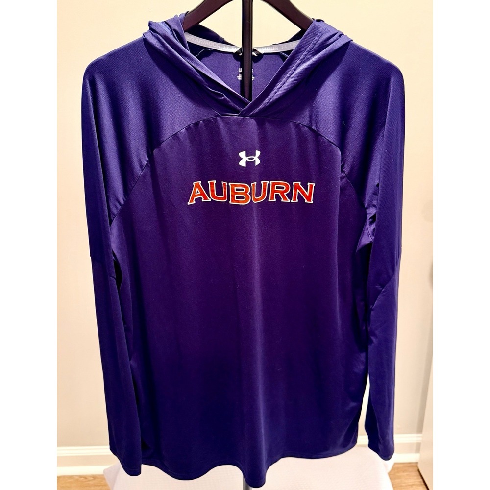 Under Armour Auburn Tigers Team Blue Pullover Hoodie Mens LG 1372074